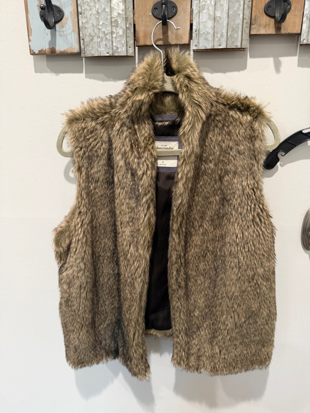 Abercrombie & Fitch Dark Brown Faux Fur Vest